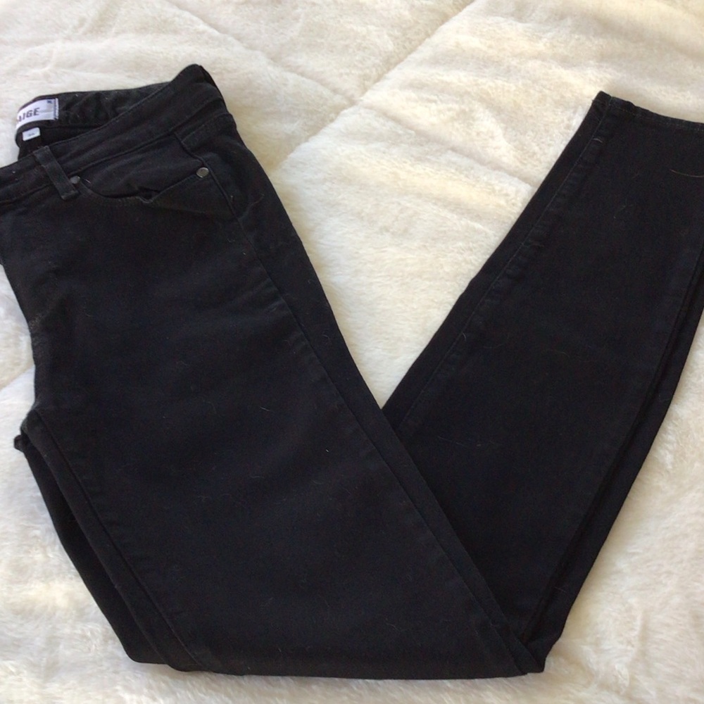 PAIGE Jet Black Hoxton Ultra Skinny Jean 26